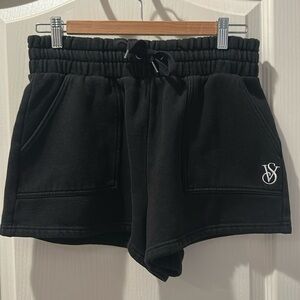 Victoria's Secret Black Cotton Shorts with Elastic Waistband - women's Medium